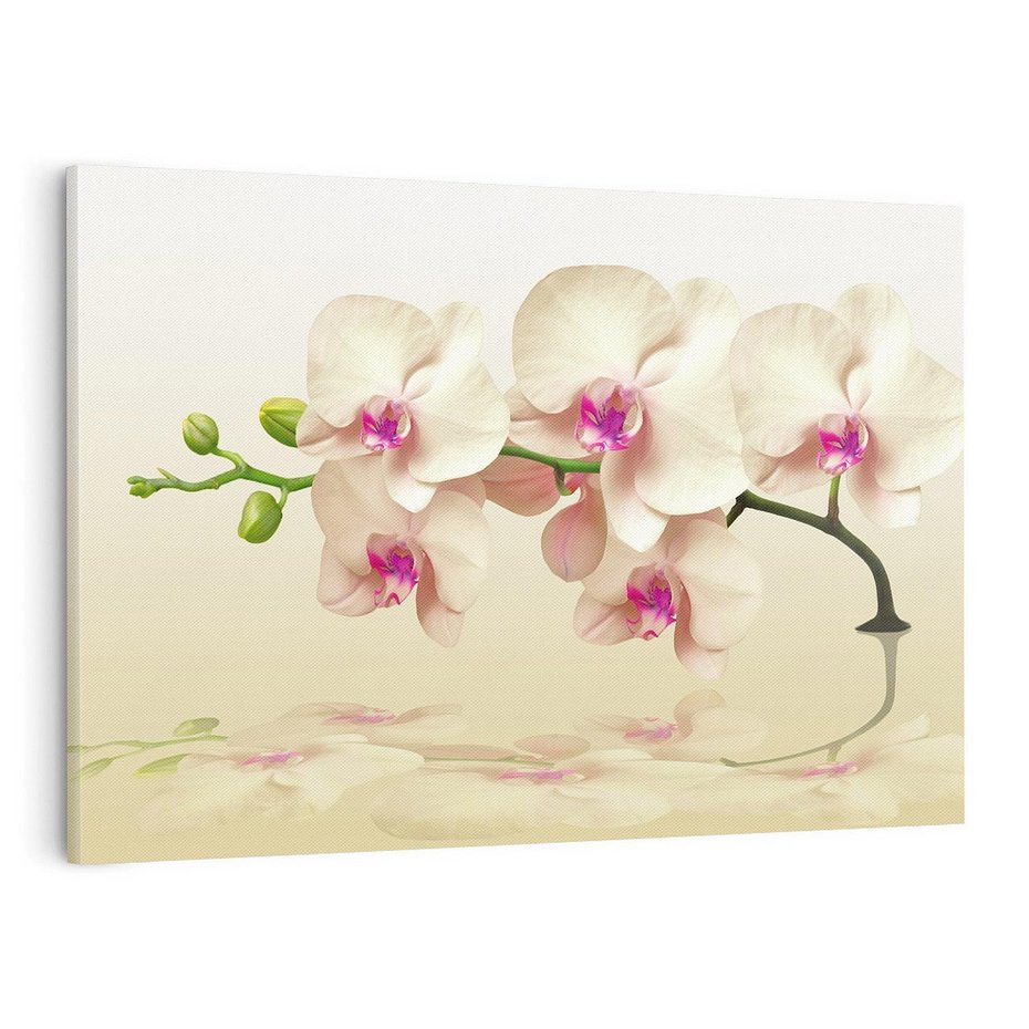 Obraz na płótnie 100x70 - Kwiatowa harmonia w SPA - orchidea, kwiat