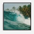 Obraz w ramie 50x50 - Rajskie Wybrzeże - fotografia, duża fala - rama czarna