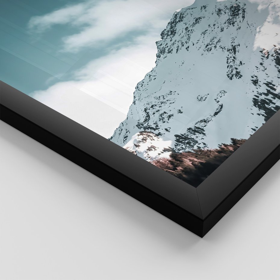 Zestaw obrazy w ramie 30x40 galeria - Zima, w, górach, droga, perspektywa - rama czarna