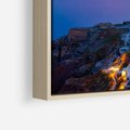 Obraz w ramie 120x80 - Wyblakłe wspomnienia gwiazd - Santorini, wieczór - rama drewno