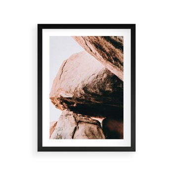Plakat w ramie 40x50 - Tekstura Brązu - skały, głazy - rama czarna