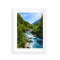 Plakat w ramie 30x40 - Górski strumyk - strumyk, góry - rama biała