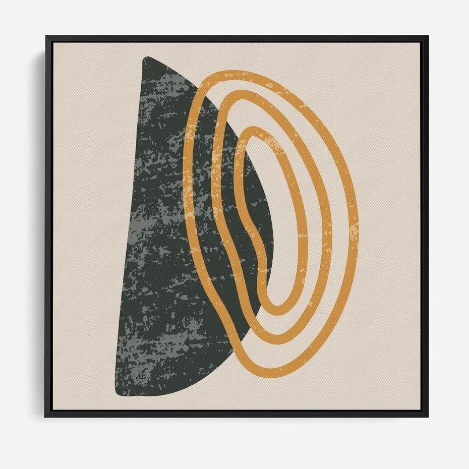 Obraz w ramie 50x50 - Nowoczesne Dialogi Materii - nowoczesny plakat, abstrakcyjne kształty - rama czarna