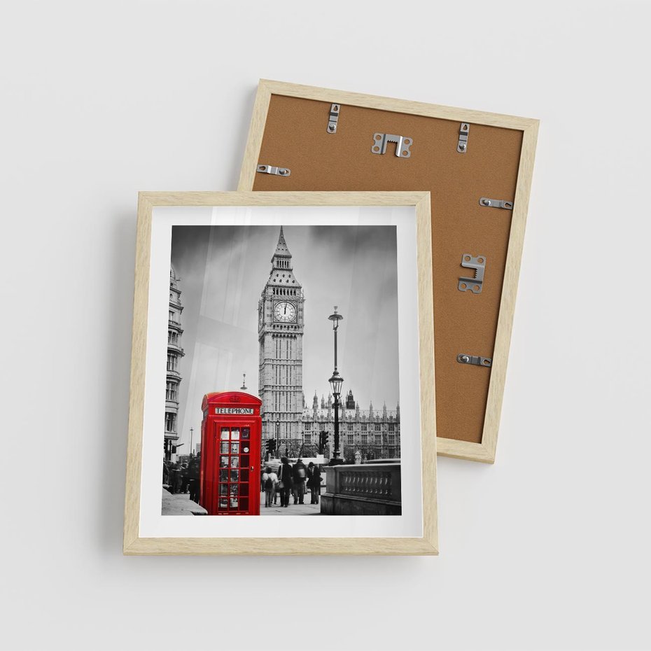 Plakat w ramie 40x50 - Ikoniczny Big Ben w Londynie - Big Ben, Londyn - rama drewno