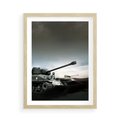 Plakat w ramie 50x70 - Siła i determinacja: czołgi wojenne - czołgi, wojna - rama drewno