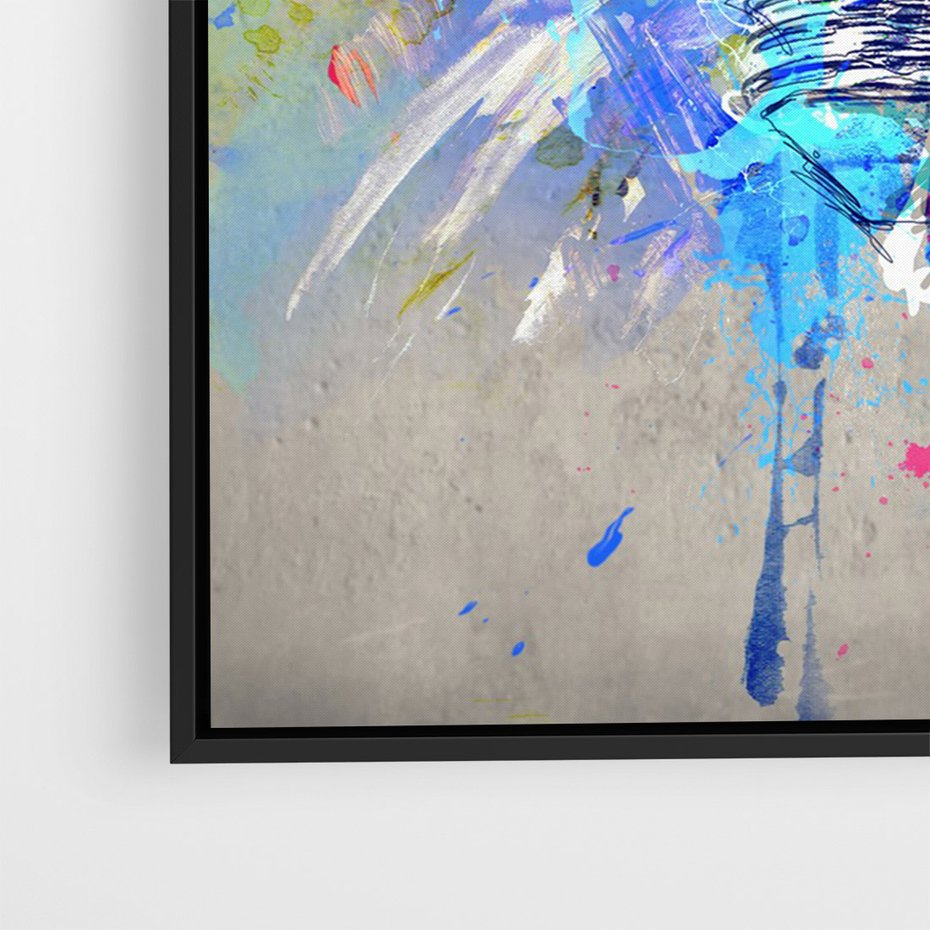 Obraz w ramie 70x100 - Kolory Kreatywnej Koncepcji - abstrakcyjna grafika, szkic żarówki - rama czarna