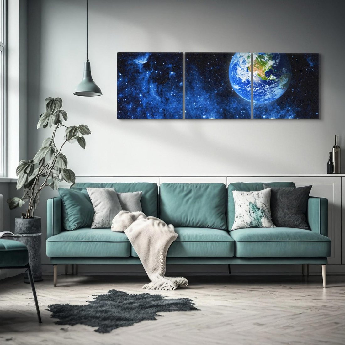 Obraz na płótnie 90x30 - Magia kosmicznej nocy - gwiazdy, kosmos