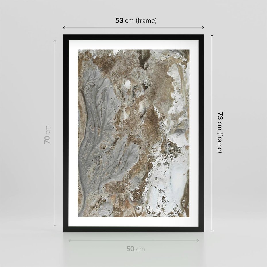 Plakat w ramie 50x70 - Spokój w Beżu - zdjęcie, naturalna tekstura - rama czarna