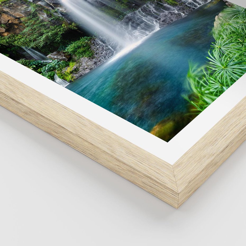 Plakat w ramie 30x40 - Tropikalny Wodospad - wodospad, tropikalny - rama drewno