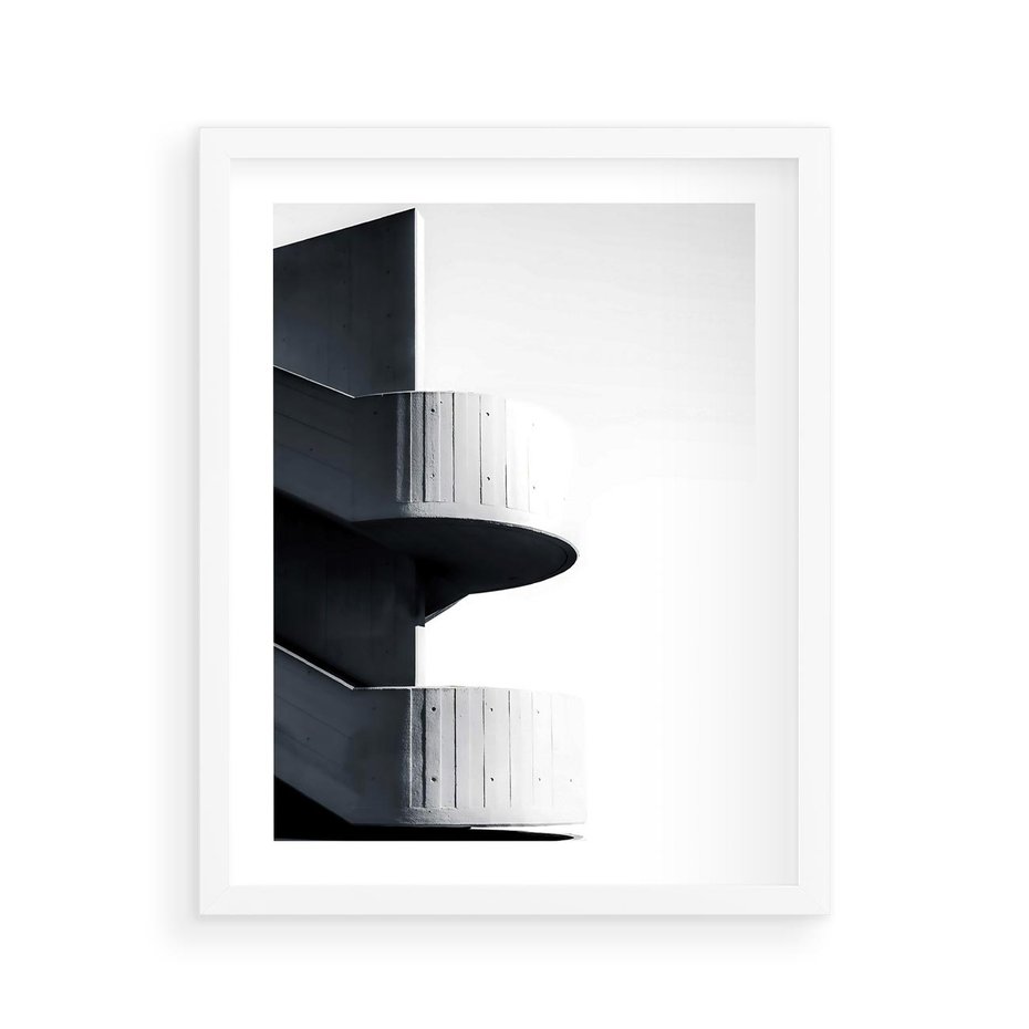 Plakat w ramie 40x50 - Elegancja Współczesności - architektura, nowoczesne formy - rama biała