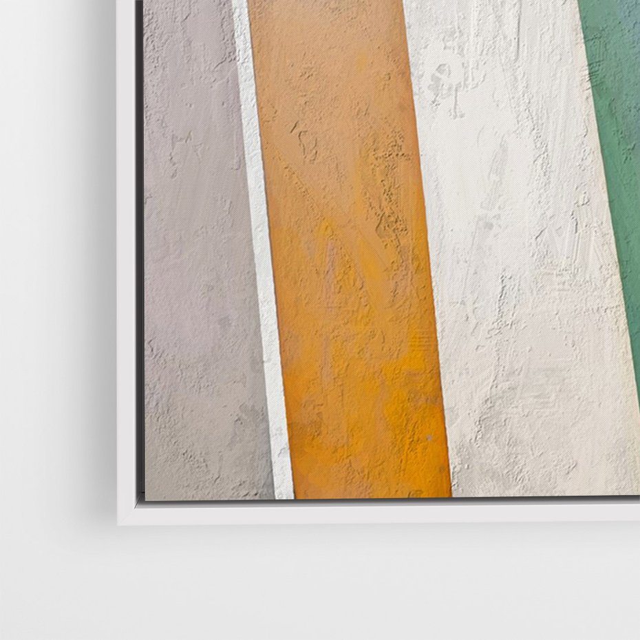 Obraz w ramie 80x120 - Księga Ukrytych Odbić - abstrakcyjne dziwne kształty, olejny obraz - rama biała