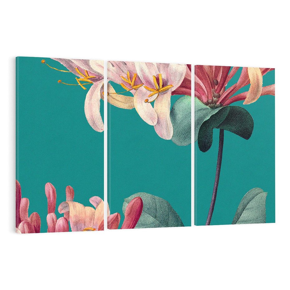 Obraz na płótnie 120x80 - Pejzaż zapomnianych uczuć - grafika w stylu vintage, wielkoformatowe kwiaty