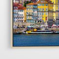 Obraz w ramie 100x70 - Kolorowa Przystań - nadmorskie miasto, kolorowe budynki - rama drewno