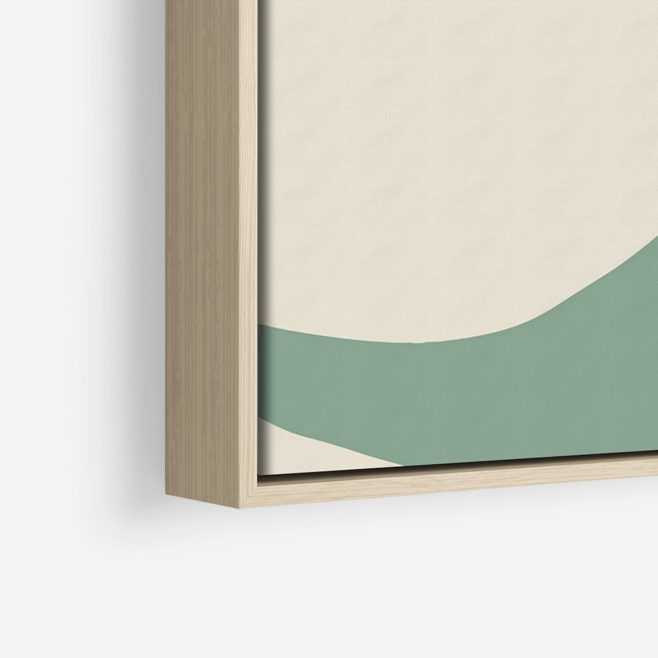 Obraz w ramie 70x100 - Granice Akwareli - abstrakcyjny minimalistyczny obraz, zielona papryczka - rama drewno