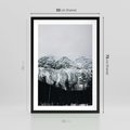 Plakat w ramie 50x70 - Zimowe Uroki Gór - góry ośnieżone, krajobraz górski - rama czarna