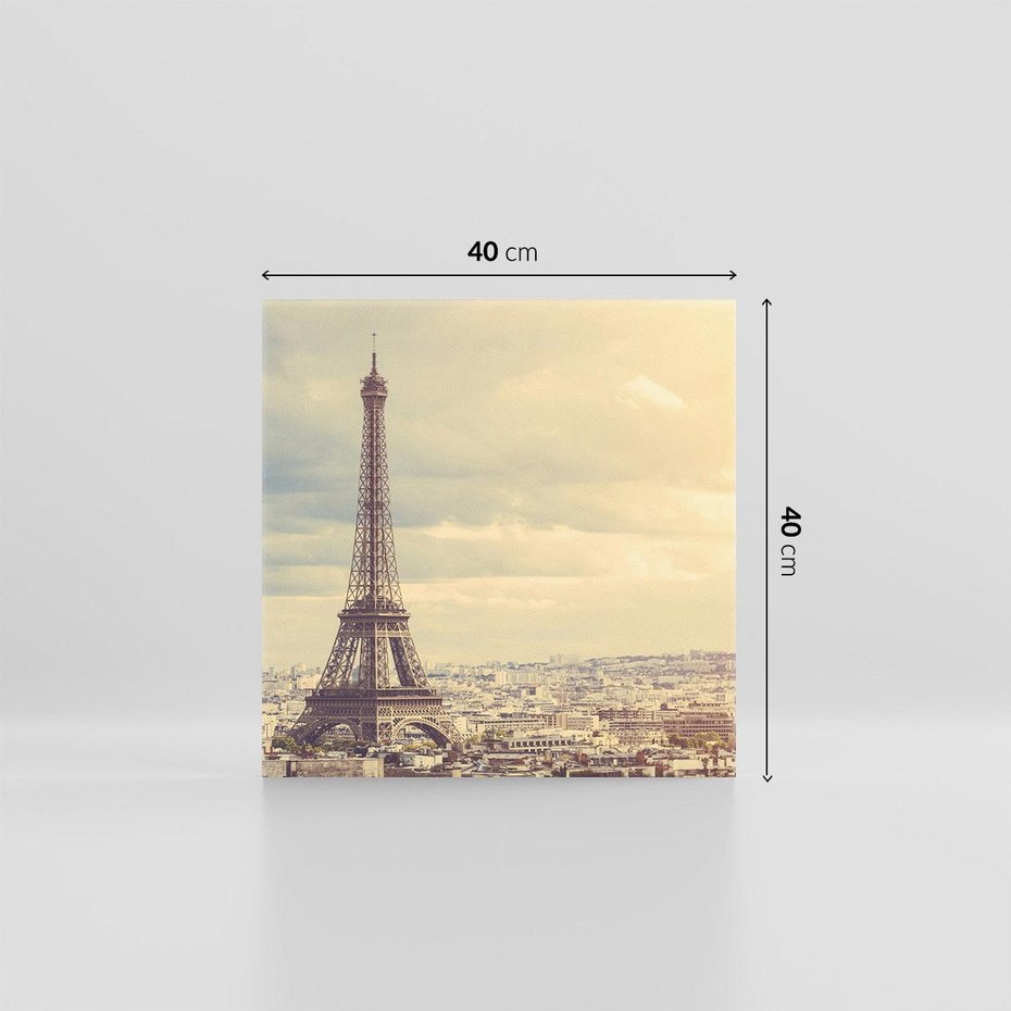 Obraz na płótnie 40x40 - Paryż: Wieża Eiffla w blasku - Wieża, Eiffla