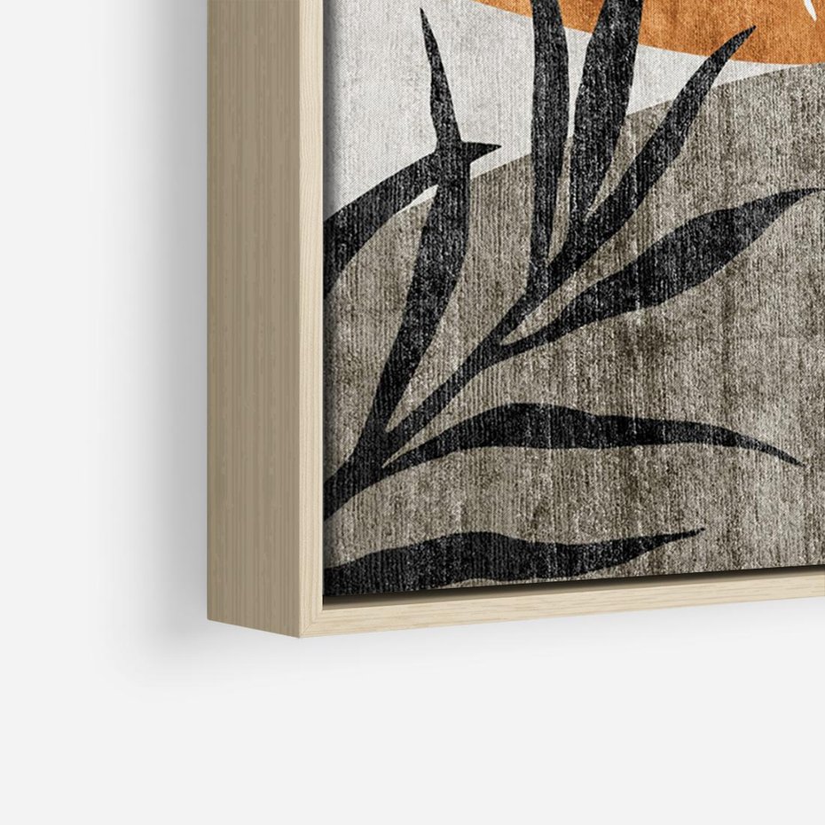 Obraz w ramie 120x80 - Oddechy ciszy i ruchu - rzut liści palmy, monstery - rama drewno