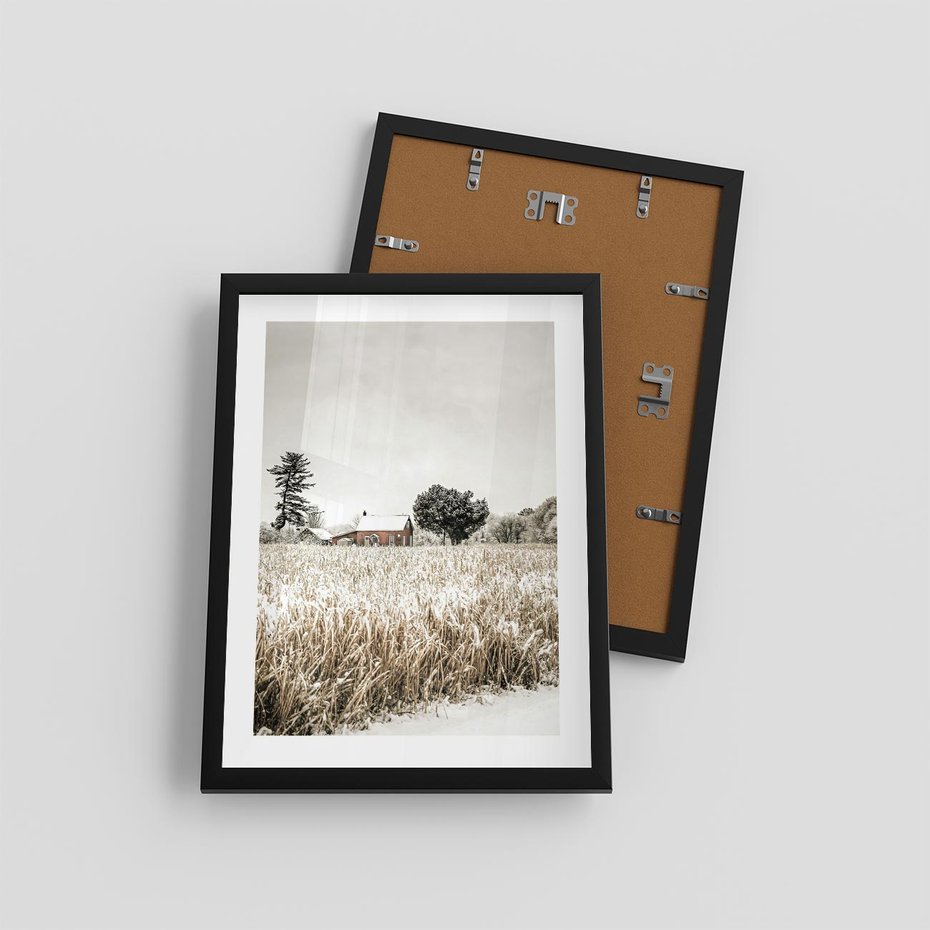Plakat w ramie 30x40 - Idylliczna Zima - zima, krajobraz zimowy - rama czarna