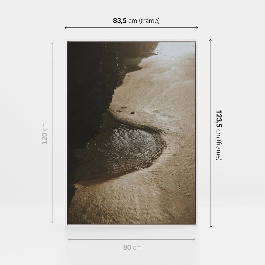 Obraz w ramie 80x120 - Relaksujący Raj - plaża, morze - rama biała