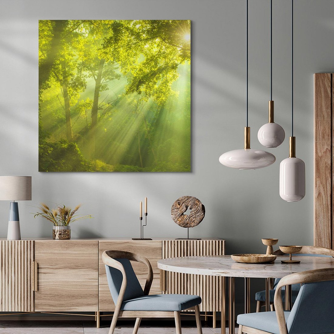 Obraz na płótnie 60x60 - drzewa w harmonii - las, drzewa