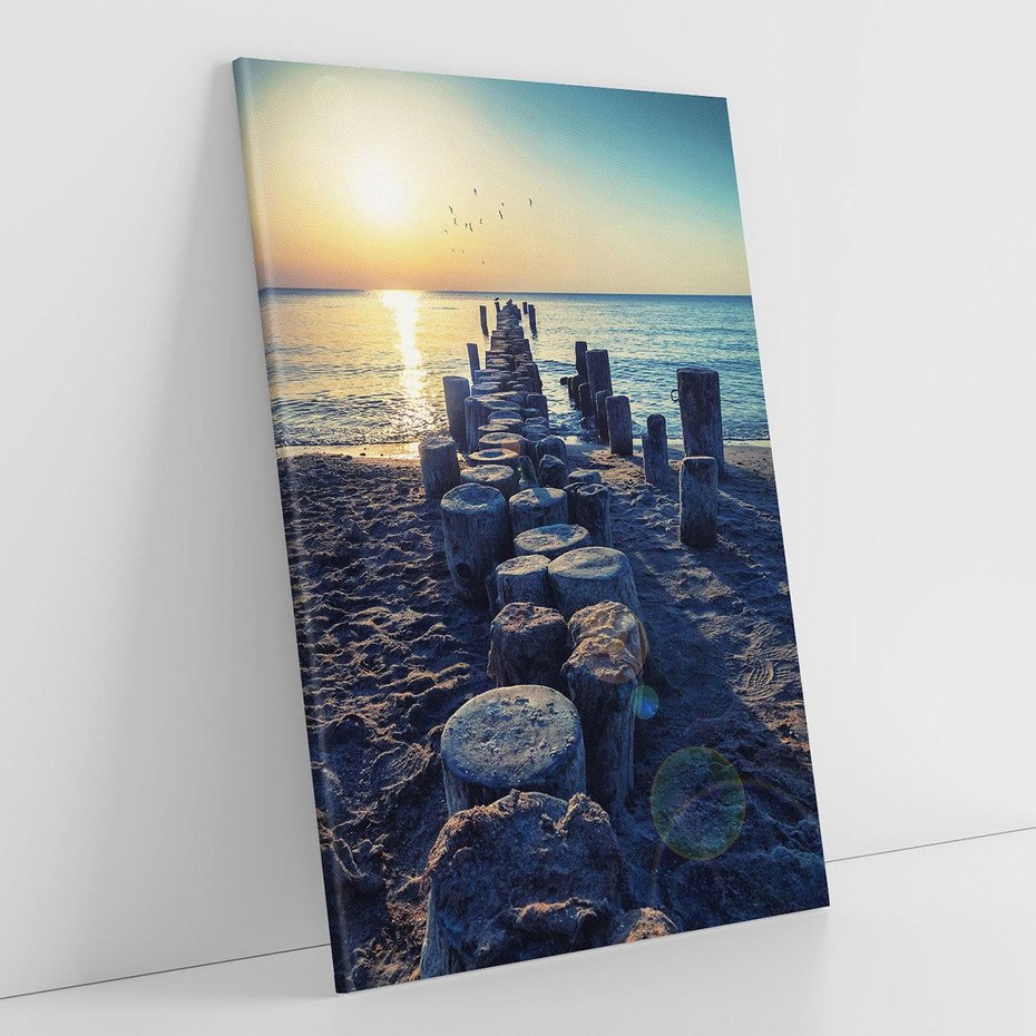 Obraz na płótnie 80x120 - Zachód Słońca nad Morzem - morze, zachód