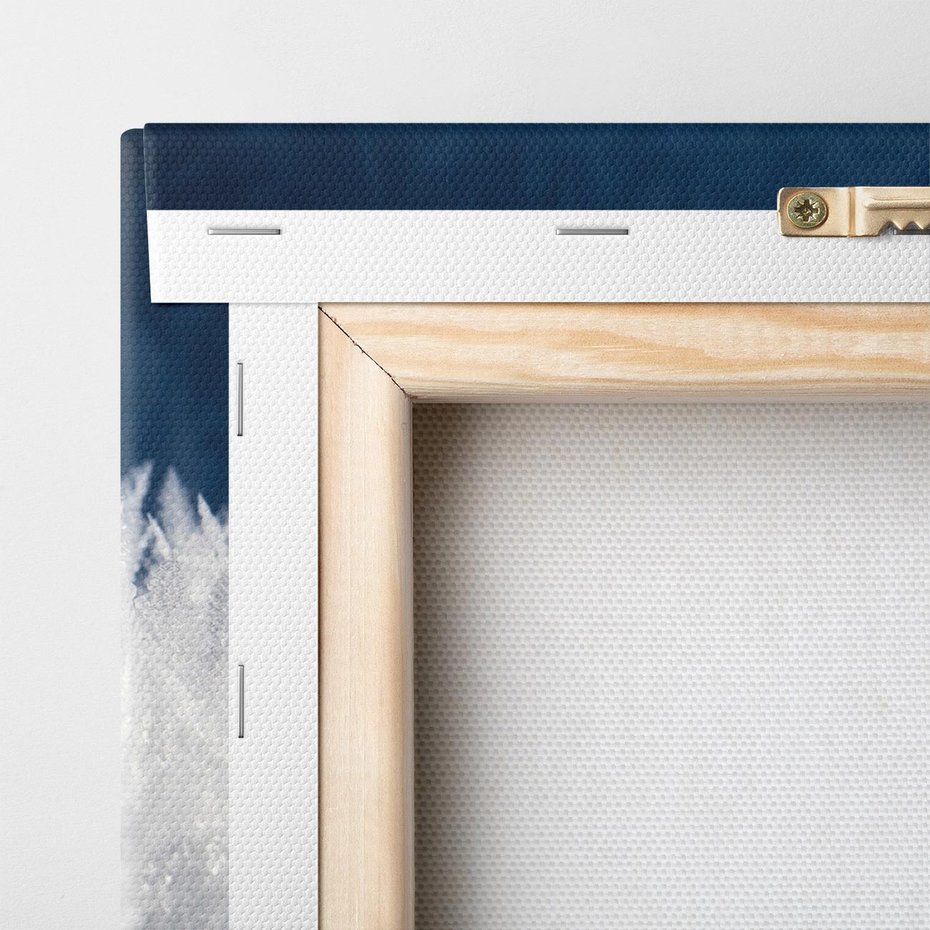 Obraz na płótnie 30x30 - Zimowa magia: Kryształki lodu - zima, kryształki