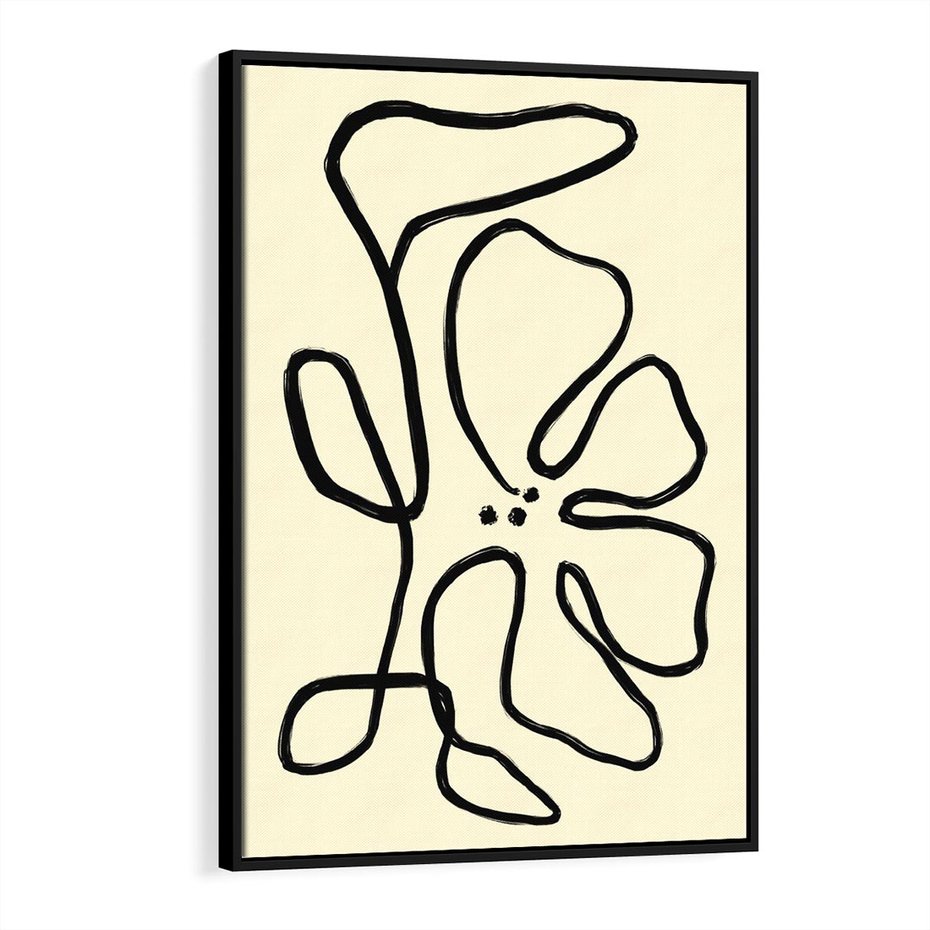 Obraz w ramie 70x100 - Zaklęte Aberracje - abstrakcyjna sztuka, przypominająca kwiat - rama czarna