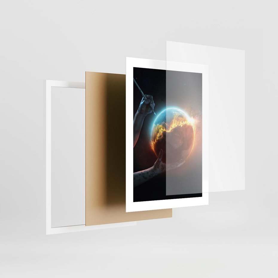 Plakat w ramie 30x40 - Nieznane przestrzenie - planeta, kosmos - rama biała