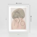 Plakat w ramie 30x40 - Kobieta w Linii: Akwarelowa Harmonia - kobieta one line, grafika - rama biała