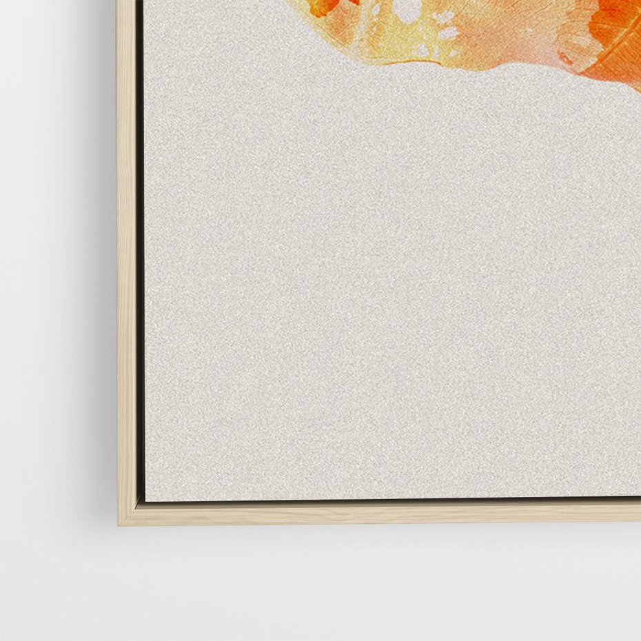 Obraz w ramie 50x70 - Energetyczne Indygo - retro, tropikalne liście - rama drewno