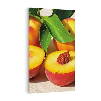 Obraz na płótnie 70x100 - Brzoskwinie Delikatny Urok - brzoskwinie, owoce