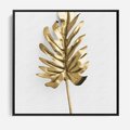 Obraz w ramie 50x50 - Ponadczasowy Urok - złote, liście - rama czarna