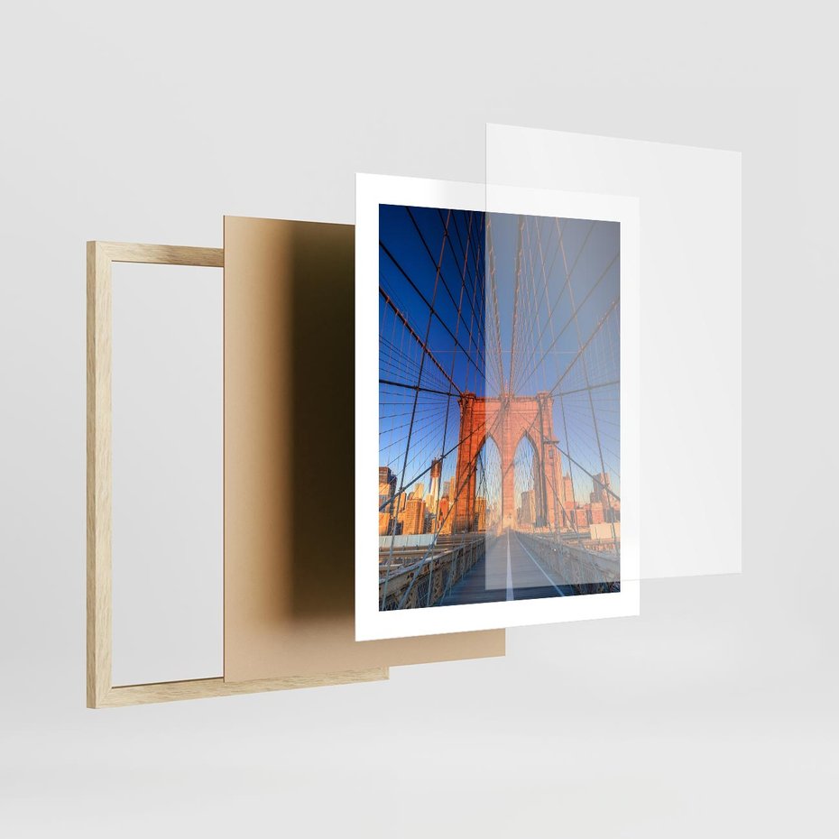 Plakat w ramie 40x50 - Most architektoniczne arcydzieło - most, architektura - rama drewno