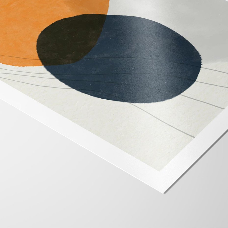 Plakat bez ramy 21x30 - Podróżne Pastelowe Pejzaże - geometryczne elementy, stonowane kolory