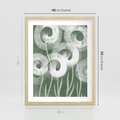 Plakat w ramie 40x50 - Spokojne Plamy Natury - zielony plakat, roślinne motywy - rama drewno