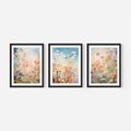 Zestaw obrazy w ramie 50x70 galeria - kwiaty, łąka, akwarela, boho - rama czarna