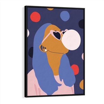 Obraz w ramie 70x100 - Odbicie Kobiety - nowoczesny plakat, styl retro - rama czarna