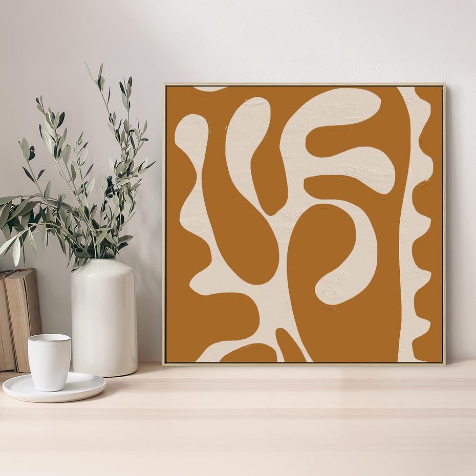 Obraz w ramie 50x50 - Wnętrza Akwarelowej Wyobraźni - abstrakcyjny obraz, plakat - rama drewno