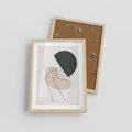 Plakat w ramie 30x40 - Przenikające Kształty - szkic jedną linią, one line - rama drewno