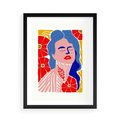 Plakat w ramie 50x70 - Nowoczesna Twarz - nowoczesna grafika, kolorowa twarz kobiety - rama czarna