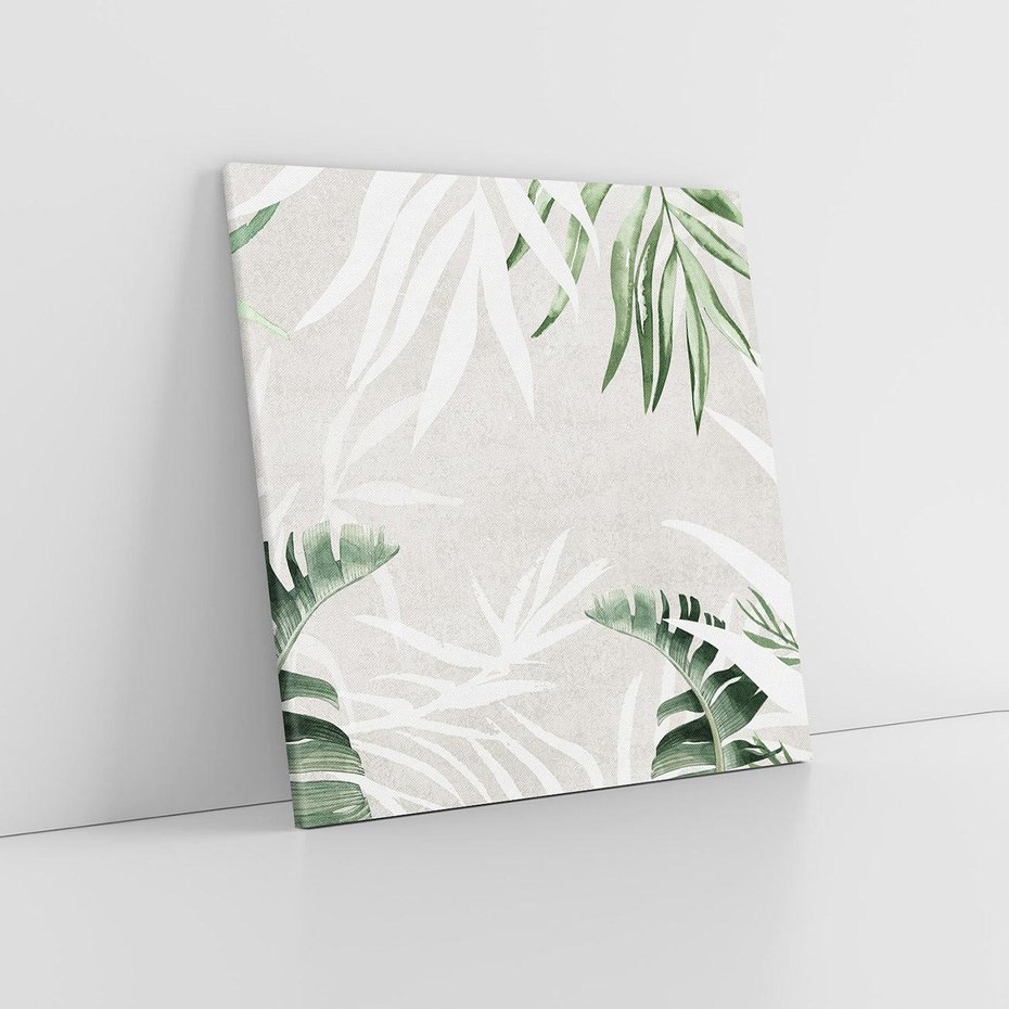 Obraz na płótnie 30x30 - Zielony Raj - monstera, palmy