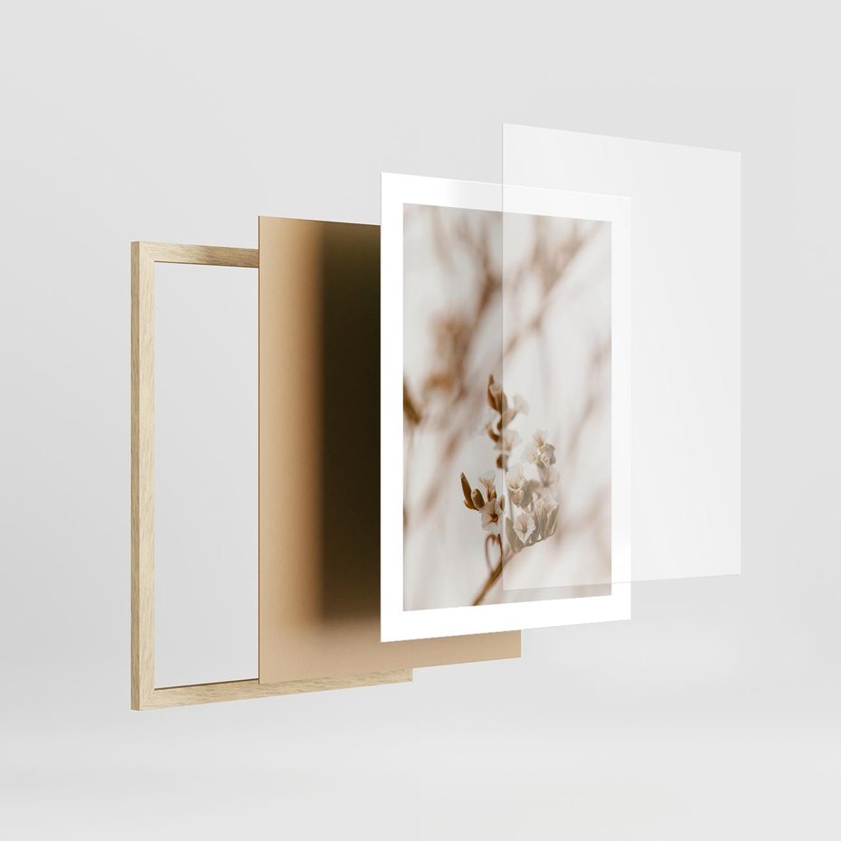Plakat w ramie 30x40 - Kwiatowa suchość - kwiaty, susz - rama drewno