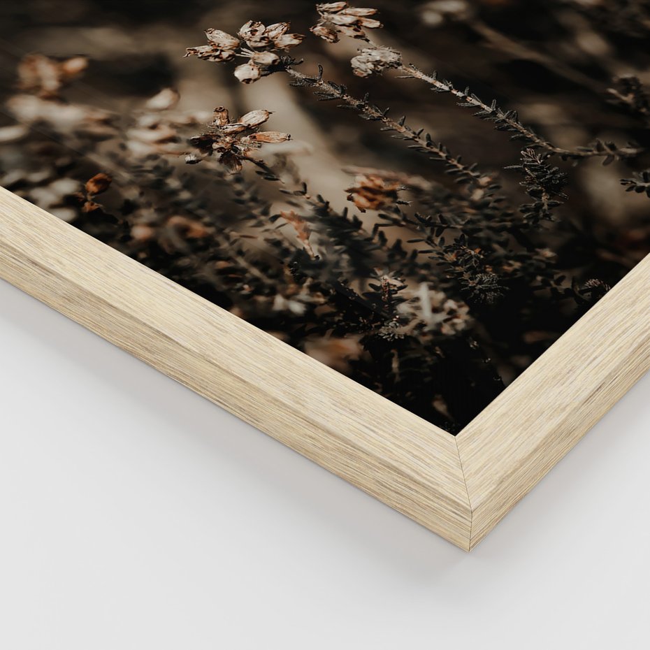 Zestaw obrazy w ramie 40x50 galeria - Jesień, łąką, boho, galązki - rama drewno