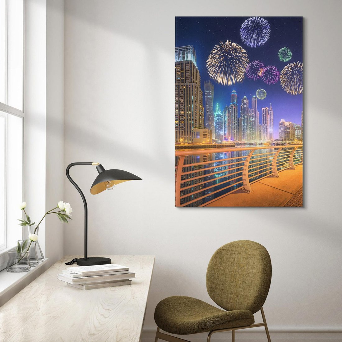 Obraz na płótnie 50x70 - Fajerwerki Nowego Roku - nowy rok, fajerwerki