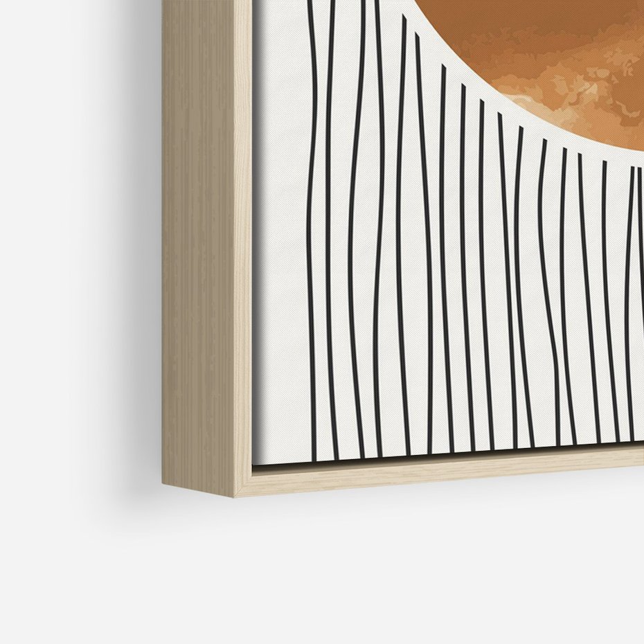 Obraz w ramie 50x70 - Eteryczne Krągłe Echa - boho obraz, geometria - rama drewno