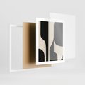 Plakat w ramie 40x50 - Abstrakcyjne Linie - boho plakat, rycina - rama biała