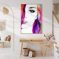 Obraz w ramie 50x70 - Kobieta Twarz Abstrakcja - kobieta, twarz - rama drewno