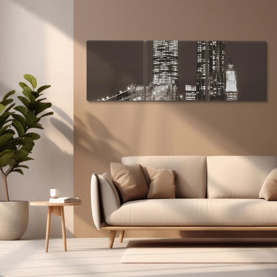 Obraz na płótnie 90x30 - Magia miasta nocą - miasto, noc