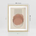 Plakat w ramie 30x40 - Migotliwe Kontury - akwarelowa plama, geometryczne szkicowane kształty - rama drewno