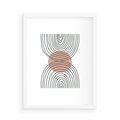 Plakat w ramie 50x70 - Przenikające Widzenia - półkola, koło - rama biała